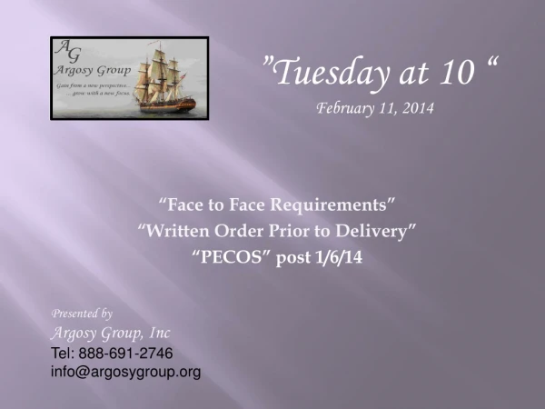“Face to Face Requirements” “Written Order Prior to Delivery”  “PECOS” post 1/6/14