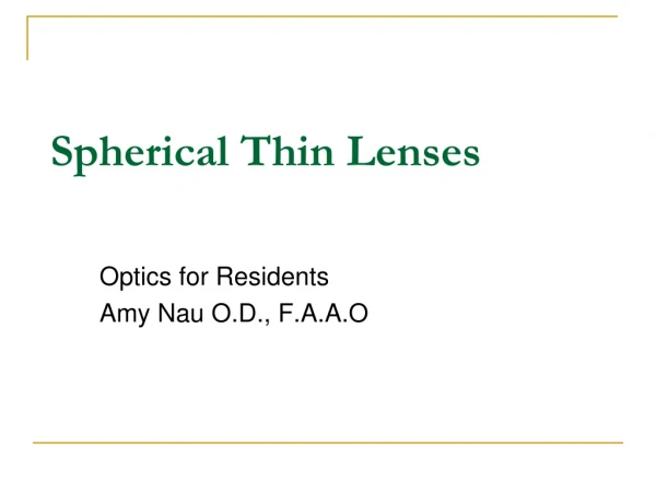 Spherical Thin Lenses