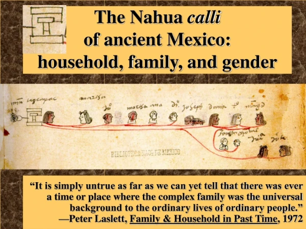 The Nahua  calli of ancient Mexico:   household, family, and gender