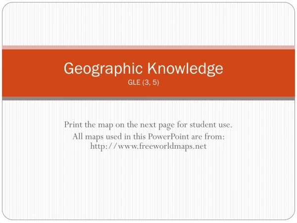 Geographic Knowledge GLE (3, 5)