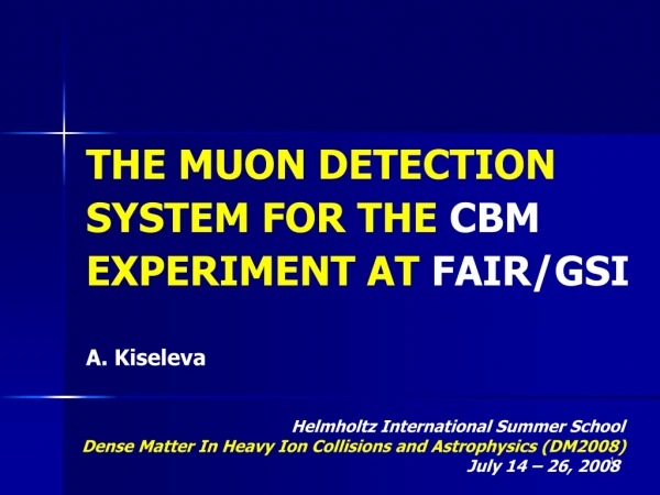THE MUON DETECTION SYSTEM FOR THE CBM EXPERIMENT AT FAIR/GSI
