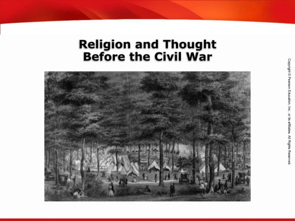 Religion and Thought  Before the Civil War
