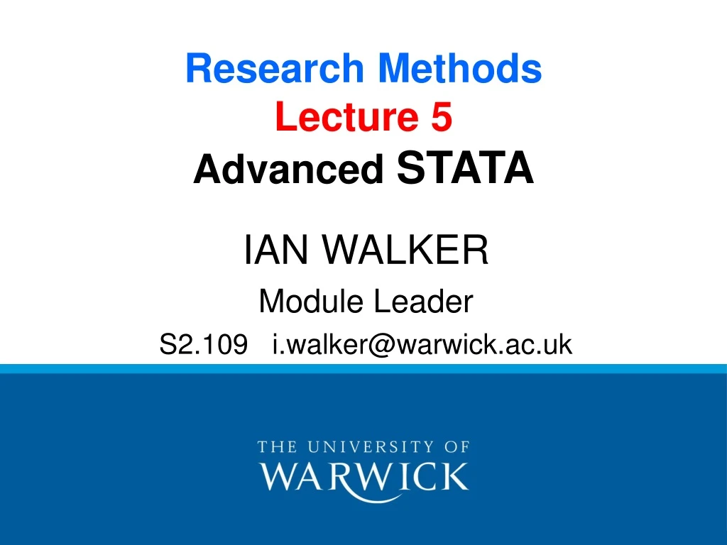 research methods lecture 5 advanced stata