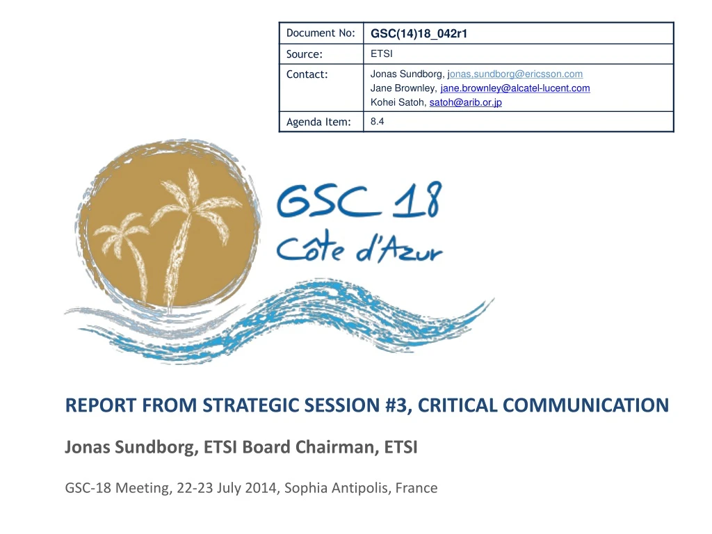 report from strategic session 3 critical communication