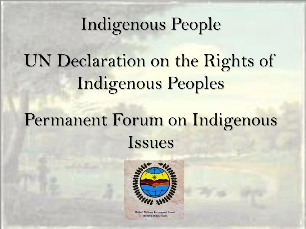 PPT - Indigenous People UN Declaration On The Rights Of Indigenous ...