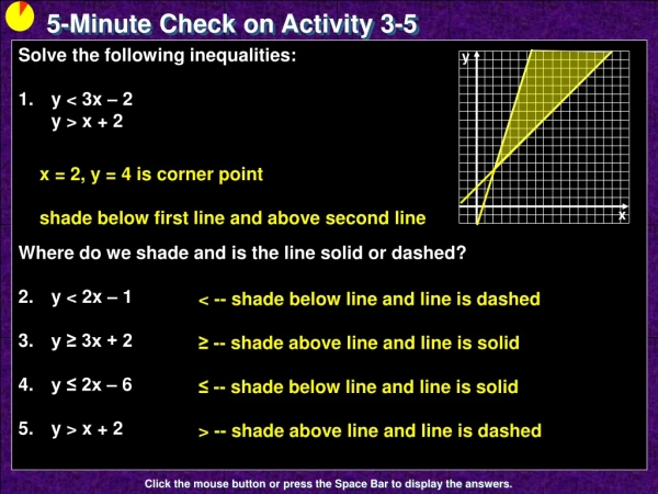 5-Minute Check on Activity  3-5