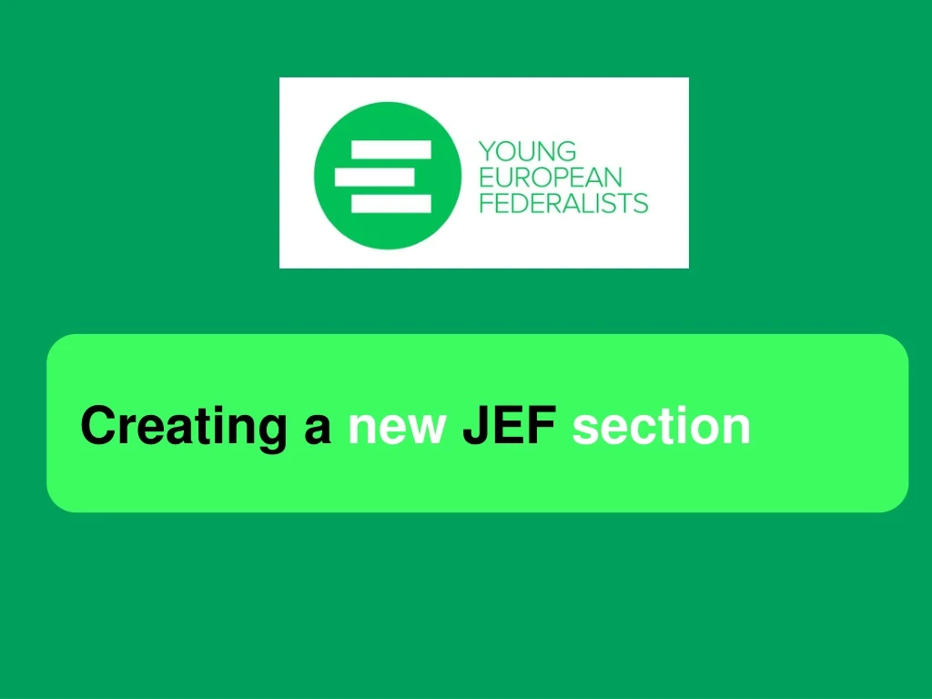 creating a new jef section