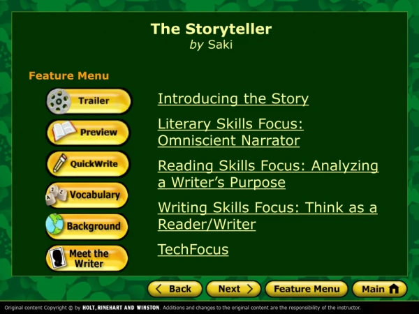 Introducing the Story Literary Skills Focus: Omniscient Narrator