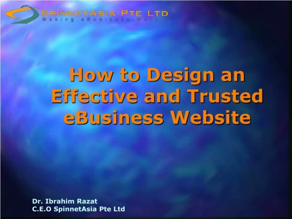 How to Design an Effective and Trusted eBusiness Website