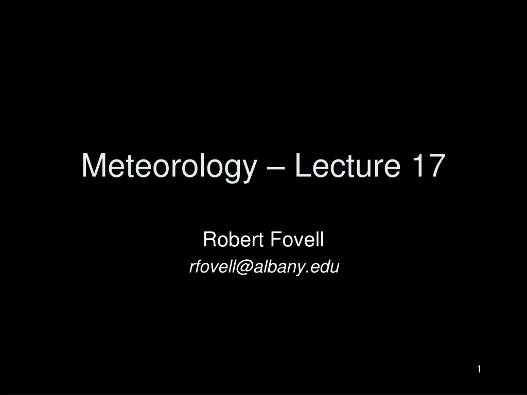 meteorology lecture 17