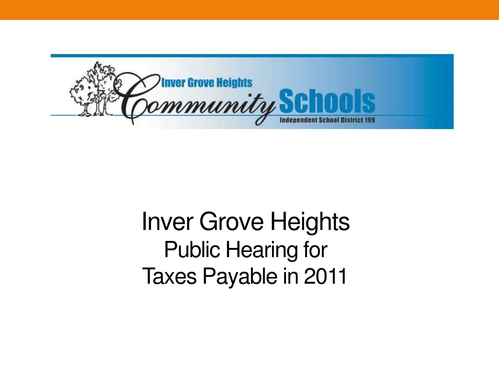 inver grove heights public hearing for taxes payable in 2011