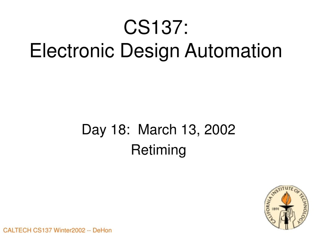 cs137 electronic design automation