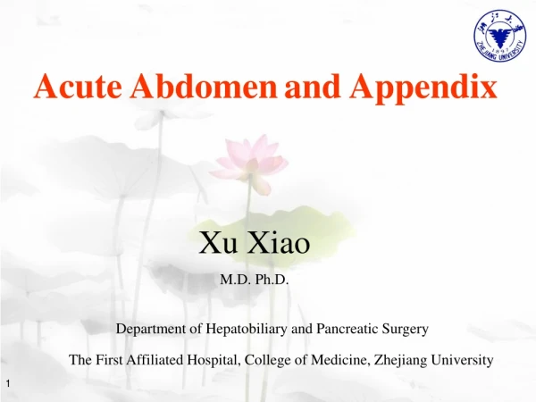 Acute Abdomen and Appendix