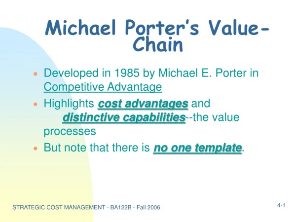 Michael Porter’s Value-Chain