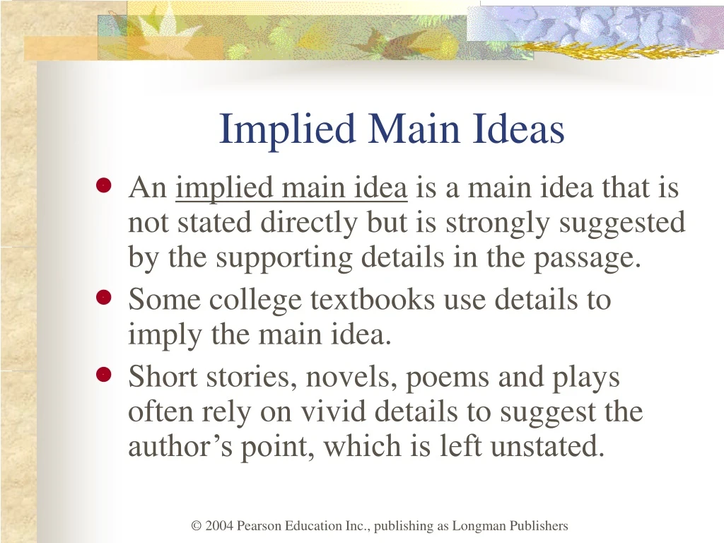 implied main ideas