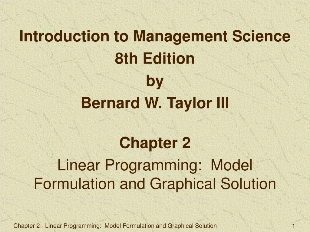 introduction to management science 8th edition
