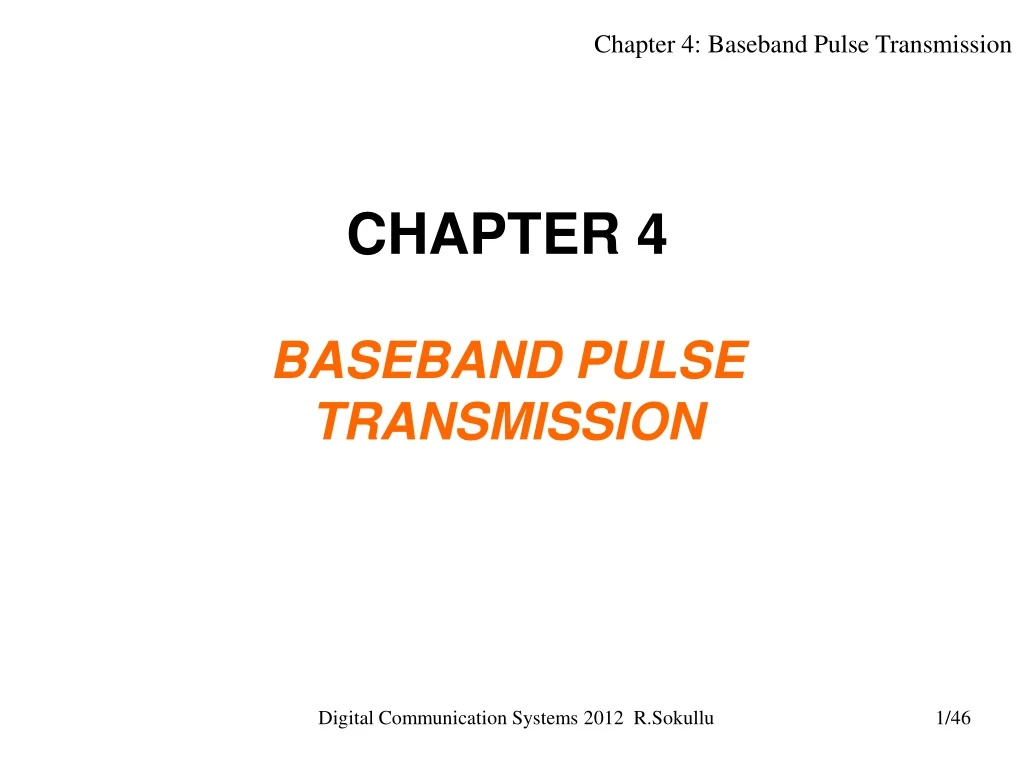 chapter 4 baseband pulse transmission