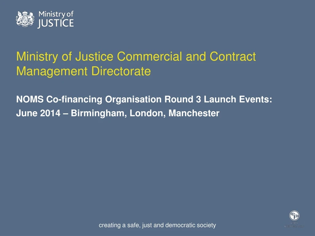 ministry of justice commercial and contract management directorate