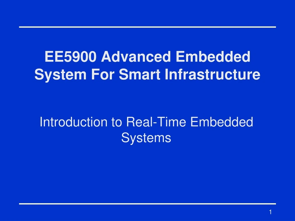 ee5900 advanced embedded system for smart infrastructure