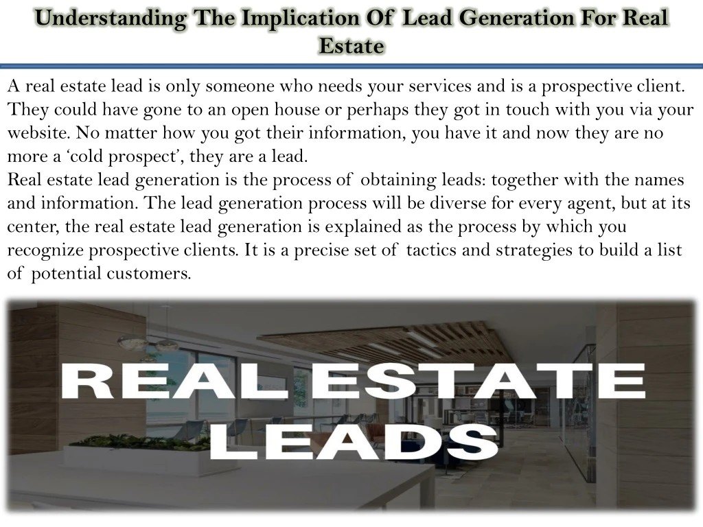 understanding the implication of lead generation