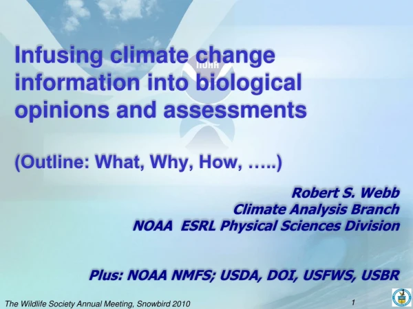 Robert S. Webb Climate Analysis Branch NOAA  ESRL Physical Sciences Division