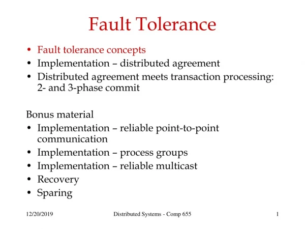 Fault Tolerance