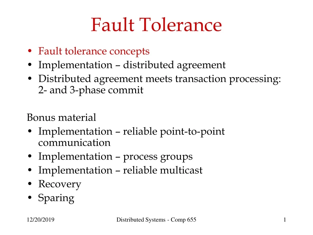 fault tolerance