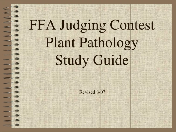 FFA Judging Contest Plant Pathology  Study Guide