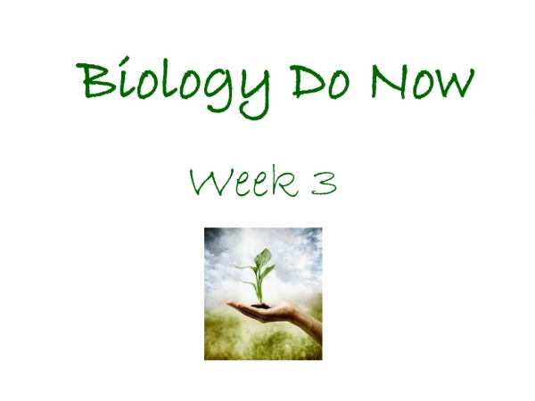Biology Do Now