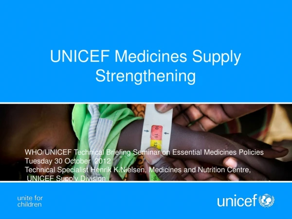 UNICEF Medicines Supply Strengthening