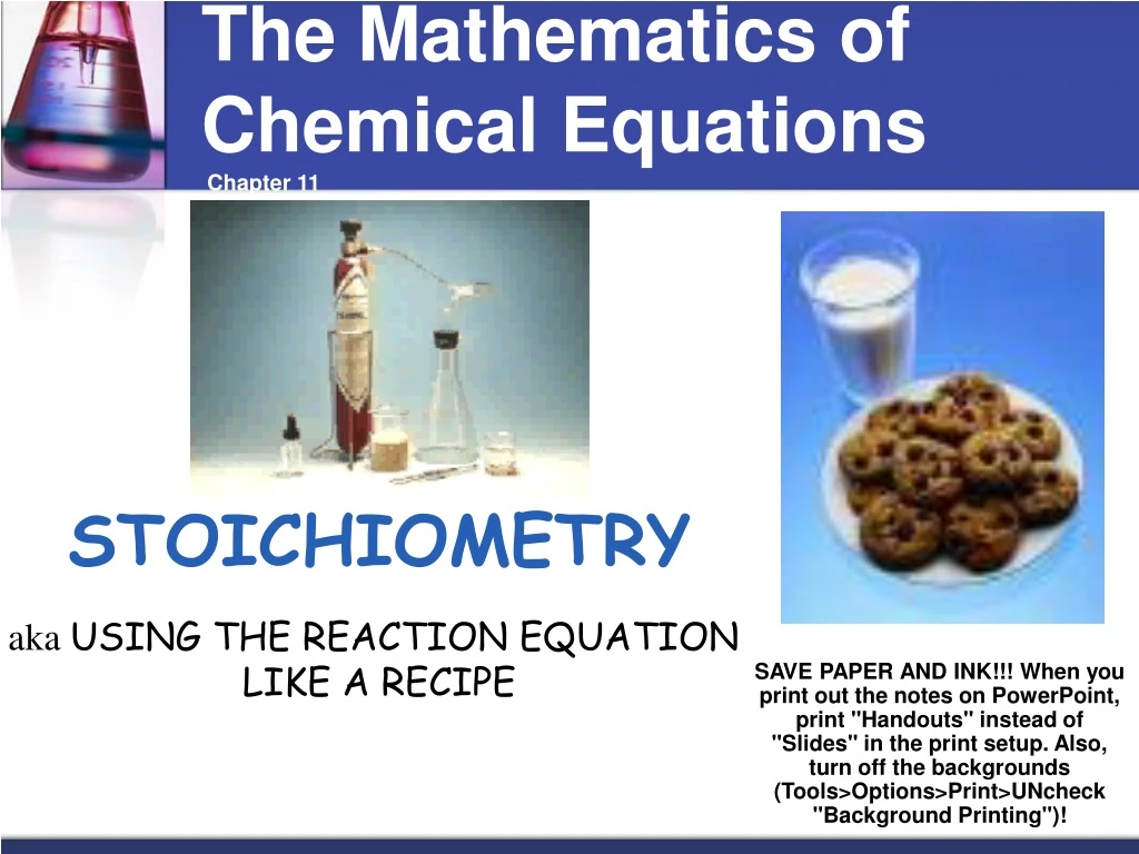 the mathematics of chemical equations chapter 11