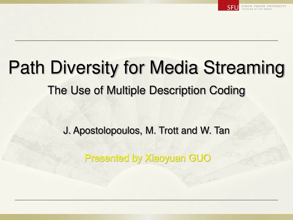 path diversity for media streaming