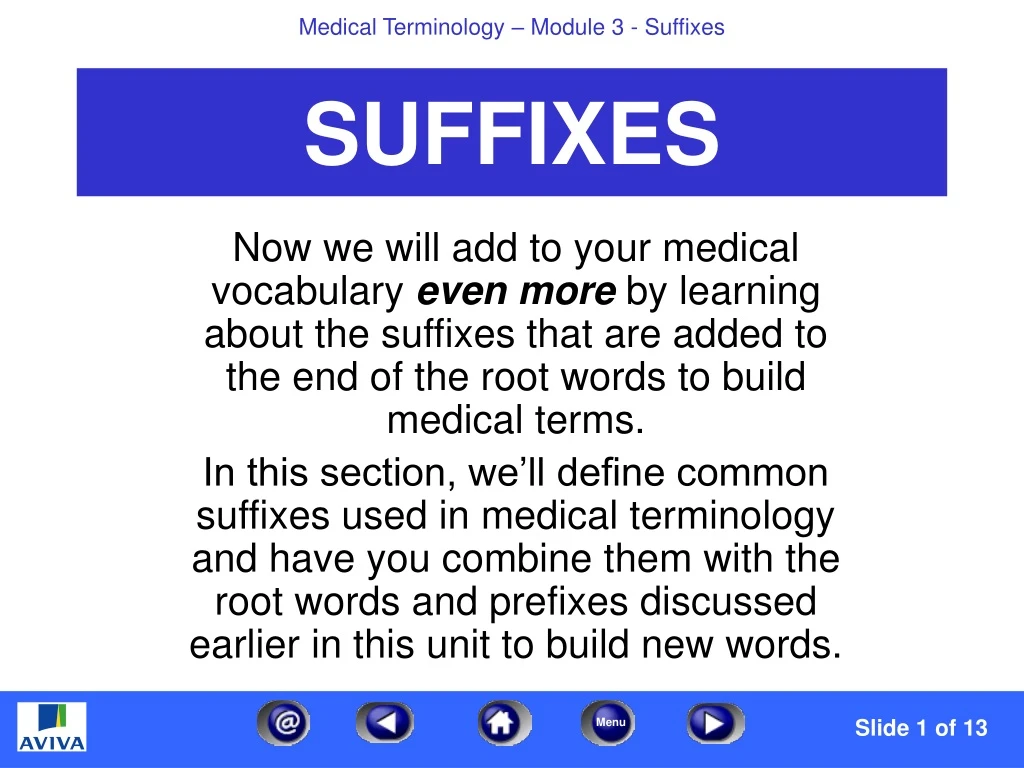 suffixes