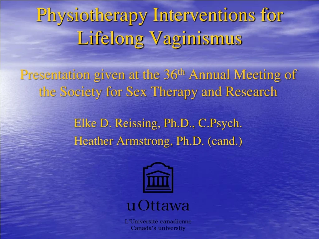 physiotherapy interventions for lifelong vaginismus