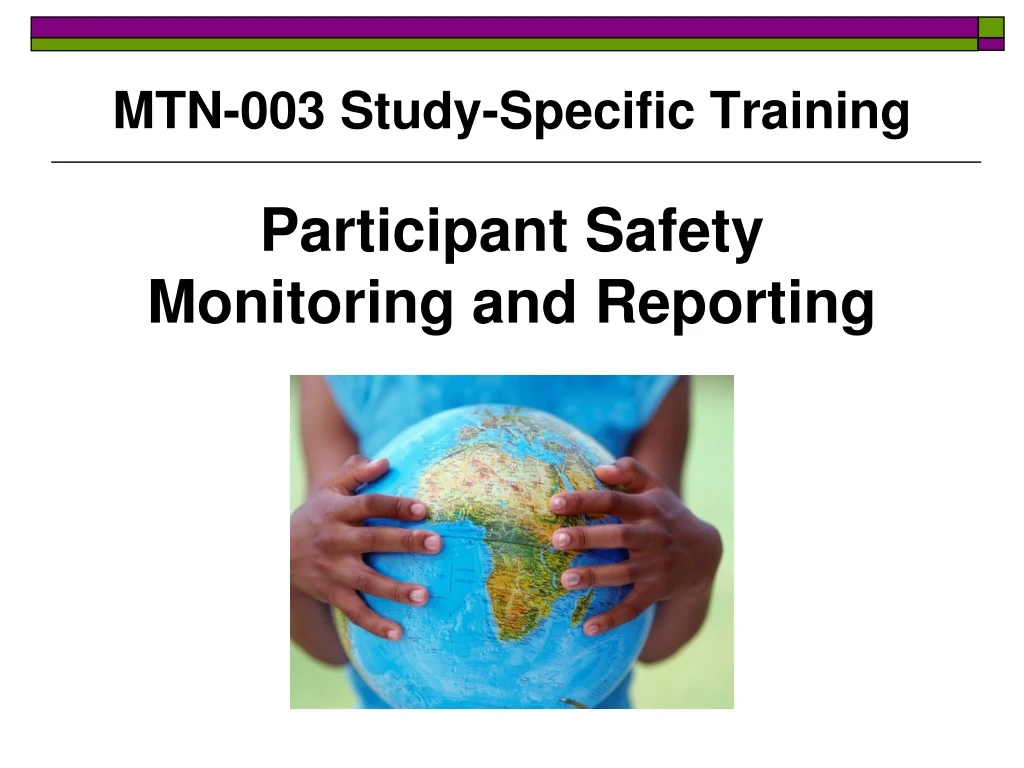 mtn 003 study specific training