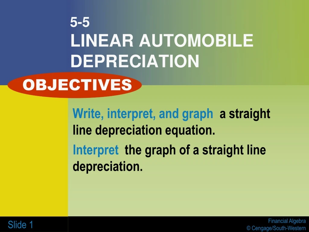 5 5 linear automobile depreciation