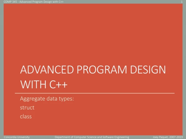 Advanced Program Design with C++