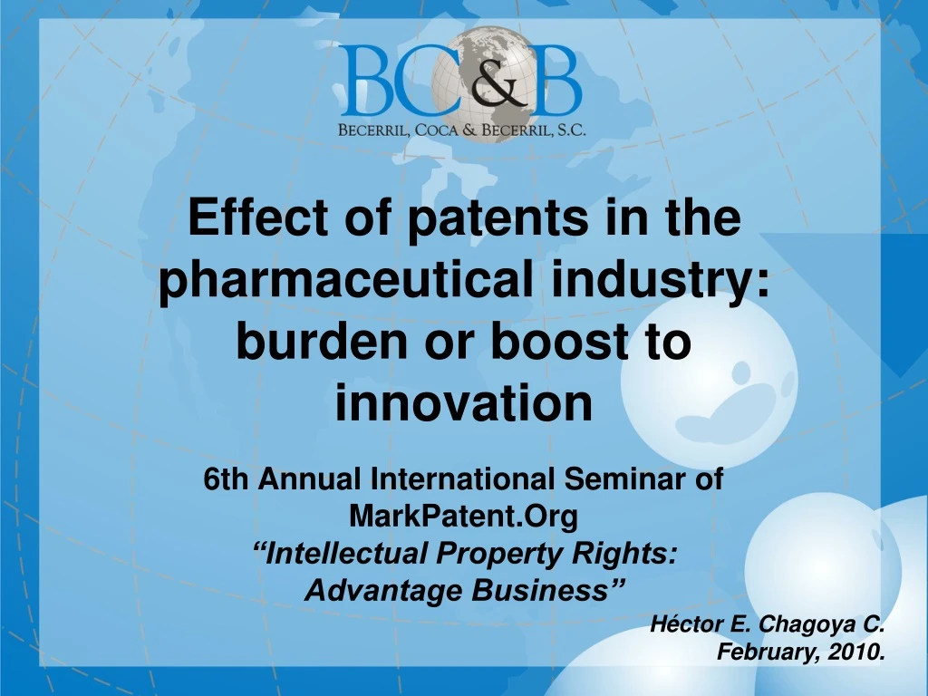 effect of patents in the pharmaceutical industry
