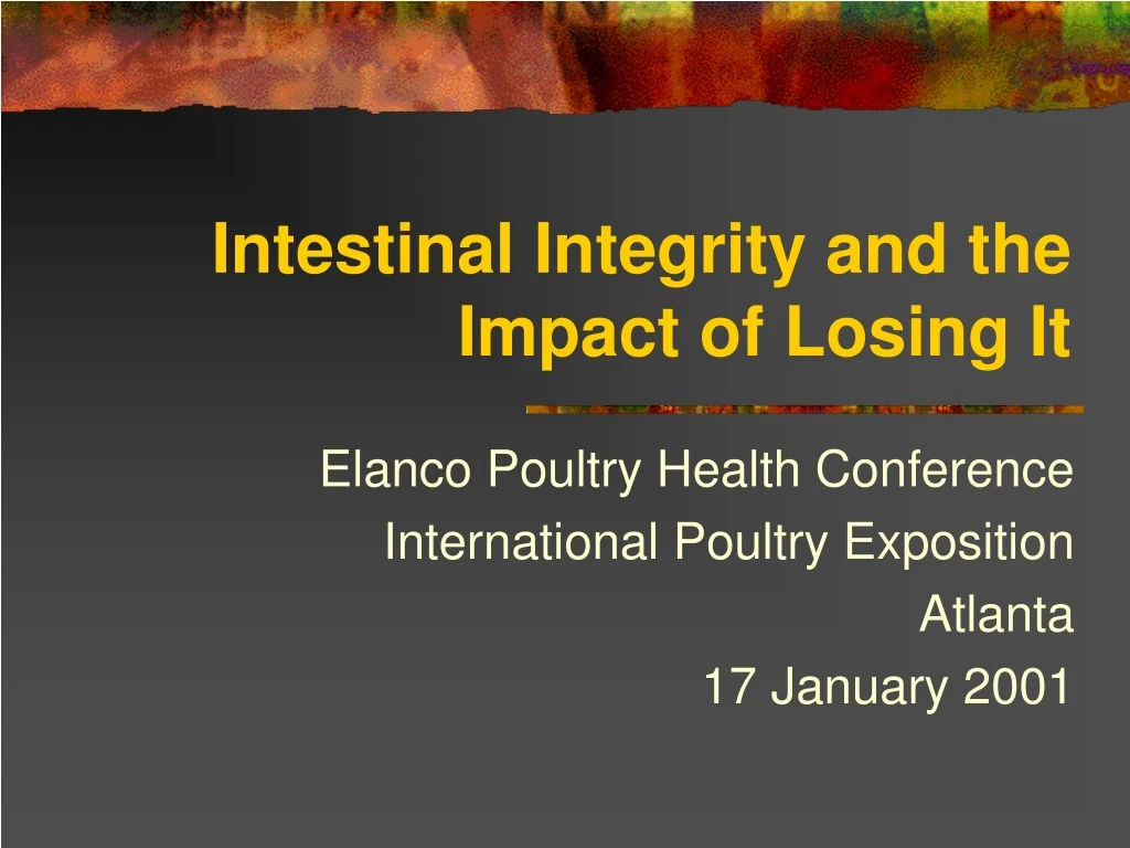 intestinal integrity and the impact of losing it