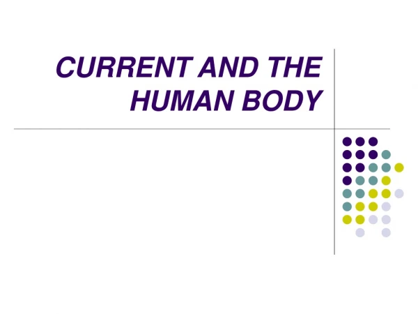 CURRENT AND THE HUMAN BODY