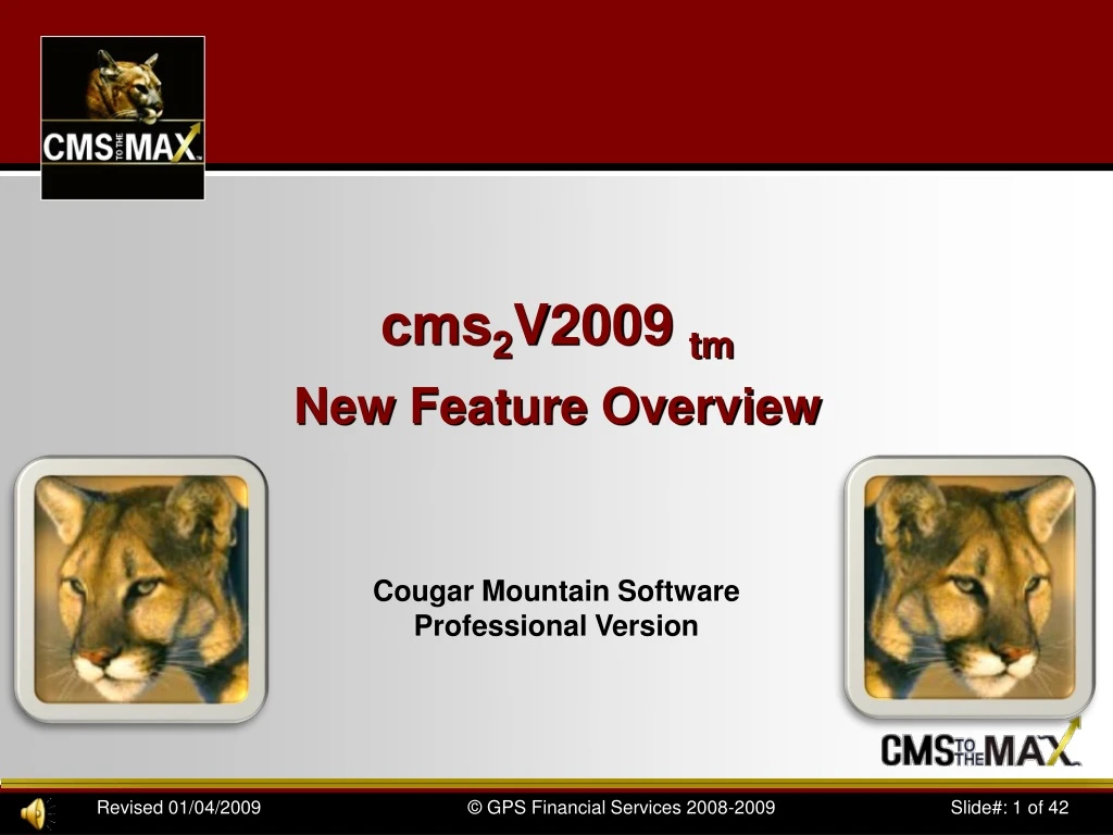 cms 2 v2009 tm new feature overview