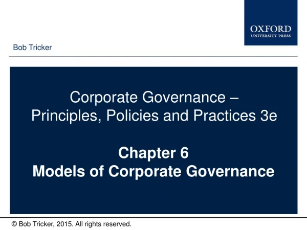 Chapter 6 Models of Corporate Governance