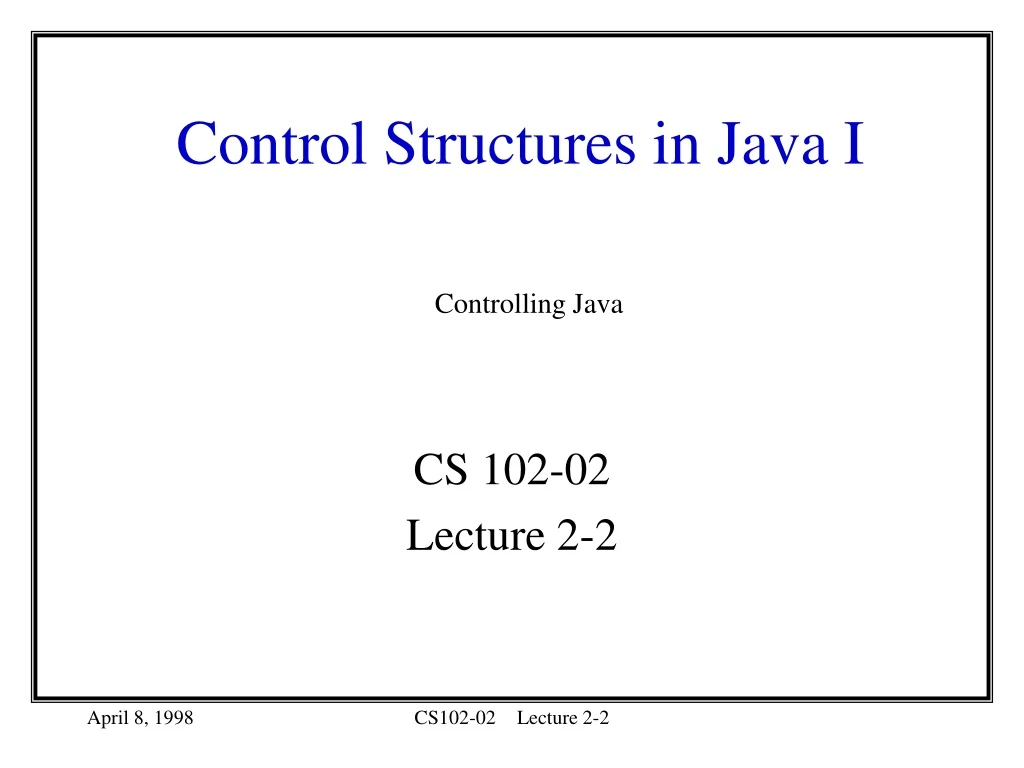 control structures in java i