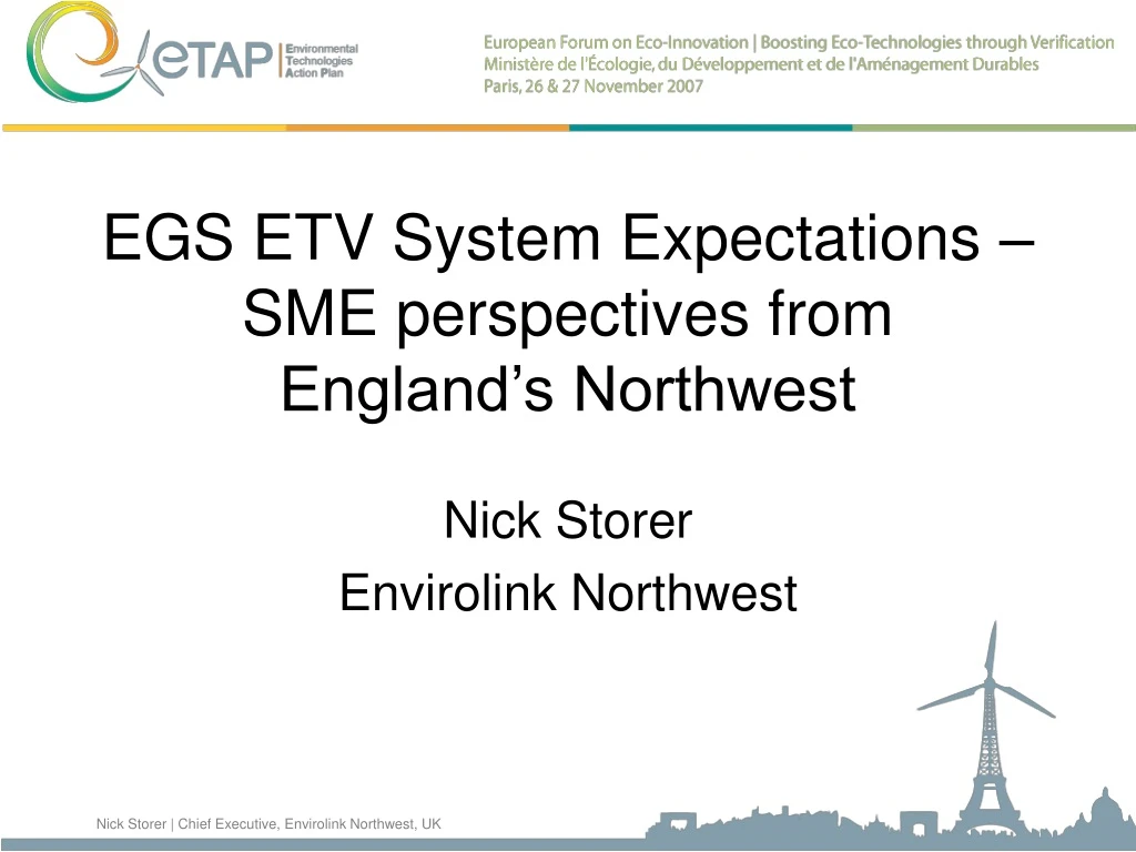 egs etv system expectations sme perspectives from england s northwest