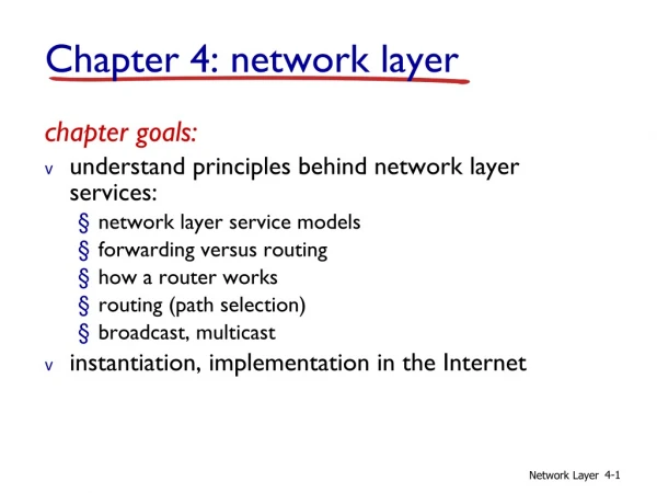 Chapter 4: network layer