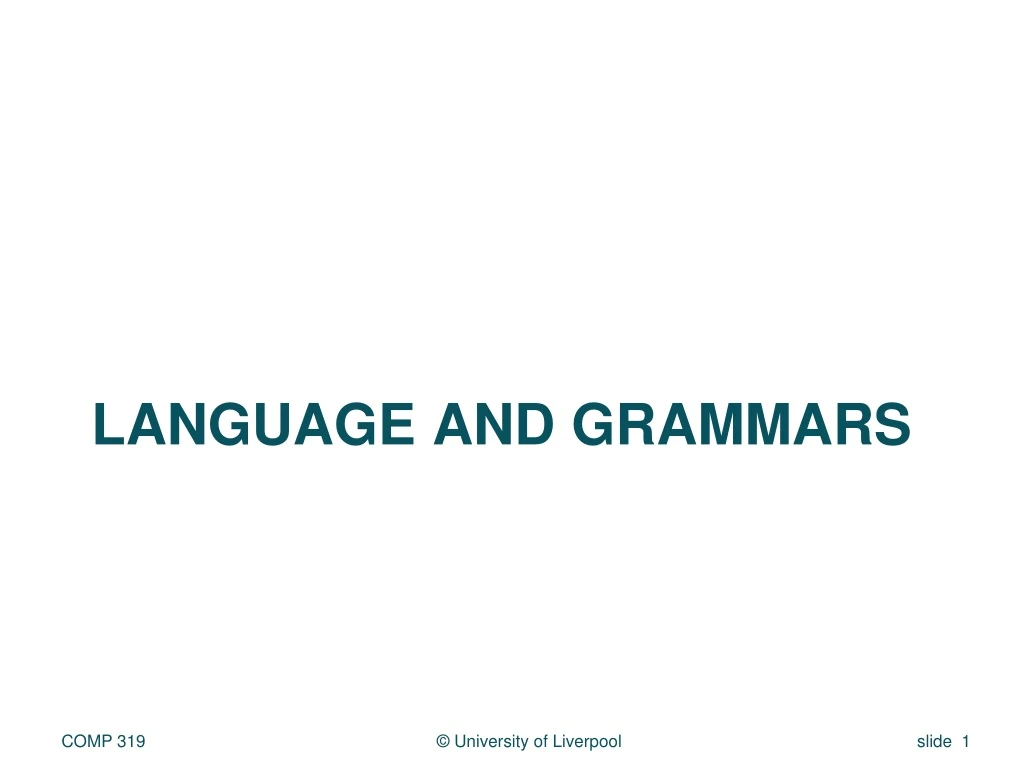language and grammars