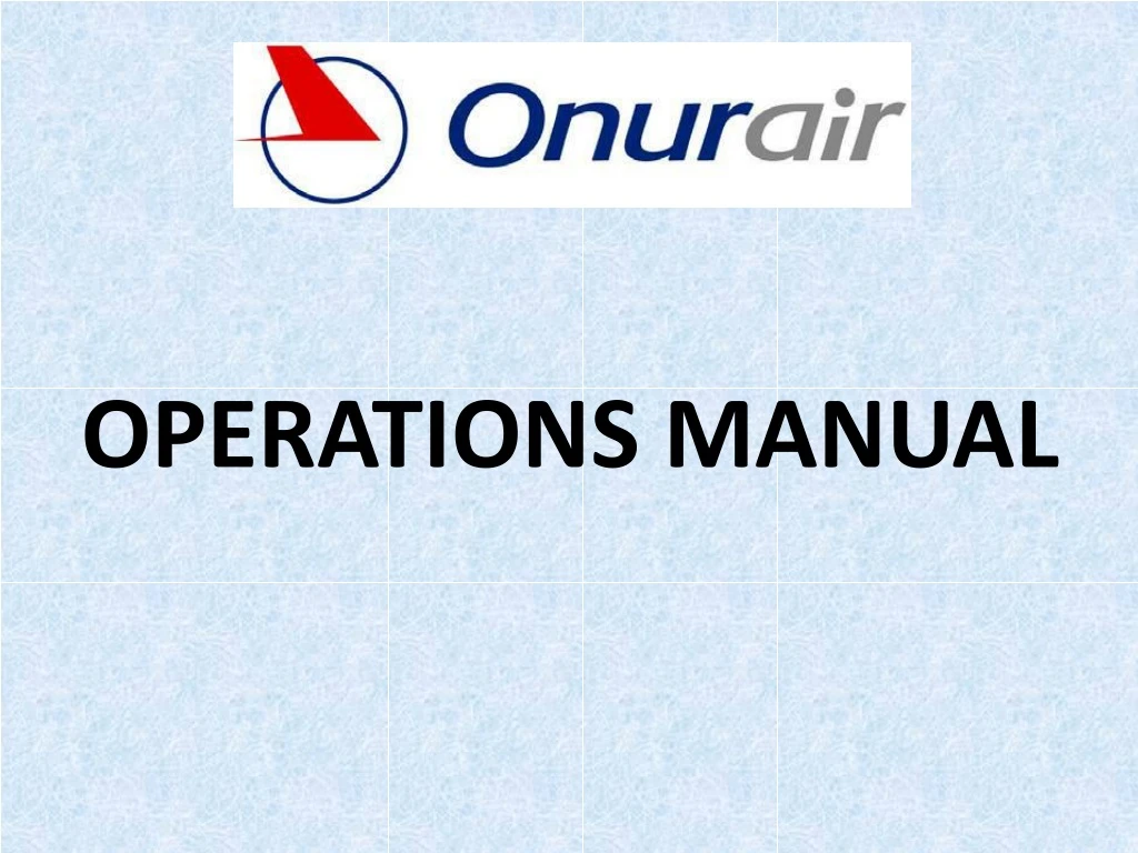 operations manual