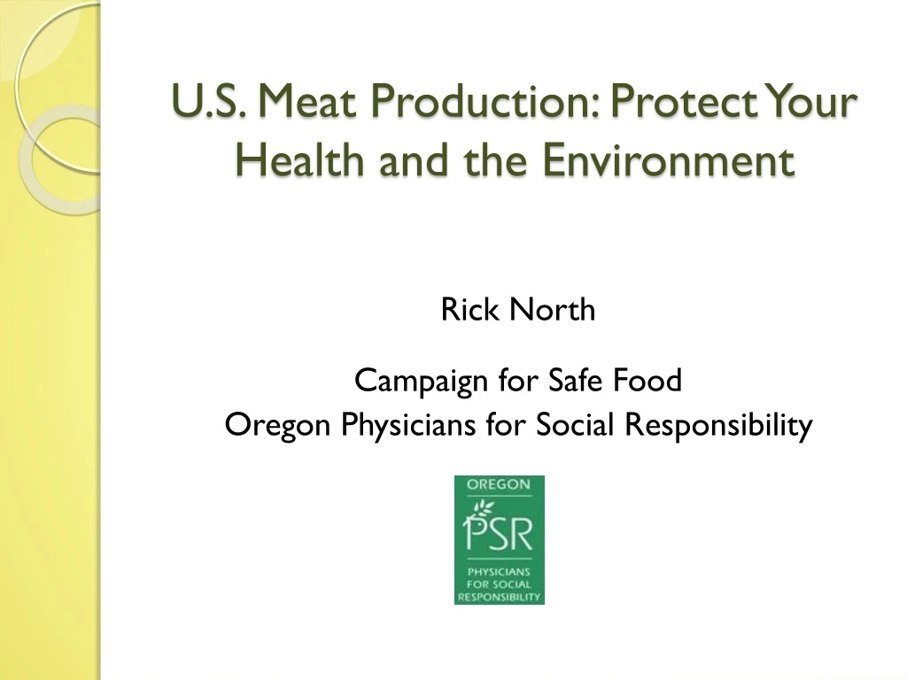 u s meat production protect your health and the environment