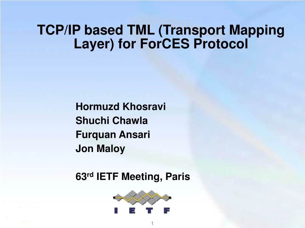 tcp ip based tml transport mapping layer for forces protocol