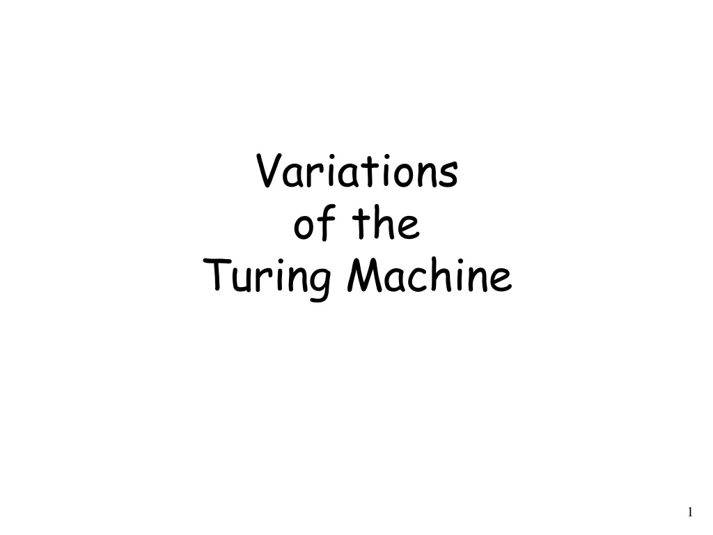 variations of the turing machine